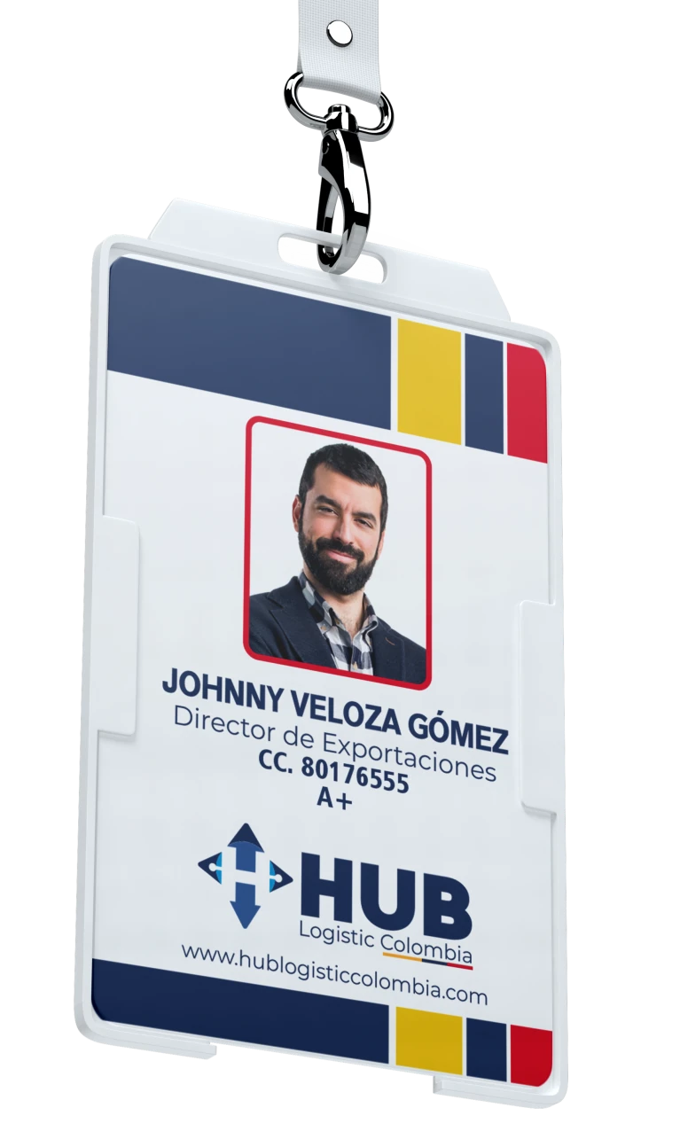 Carné PVC personalizado para Hub Logistic Colombia
