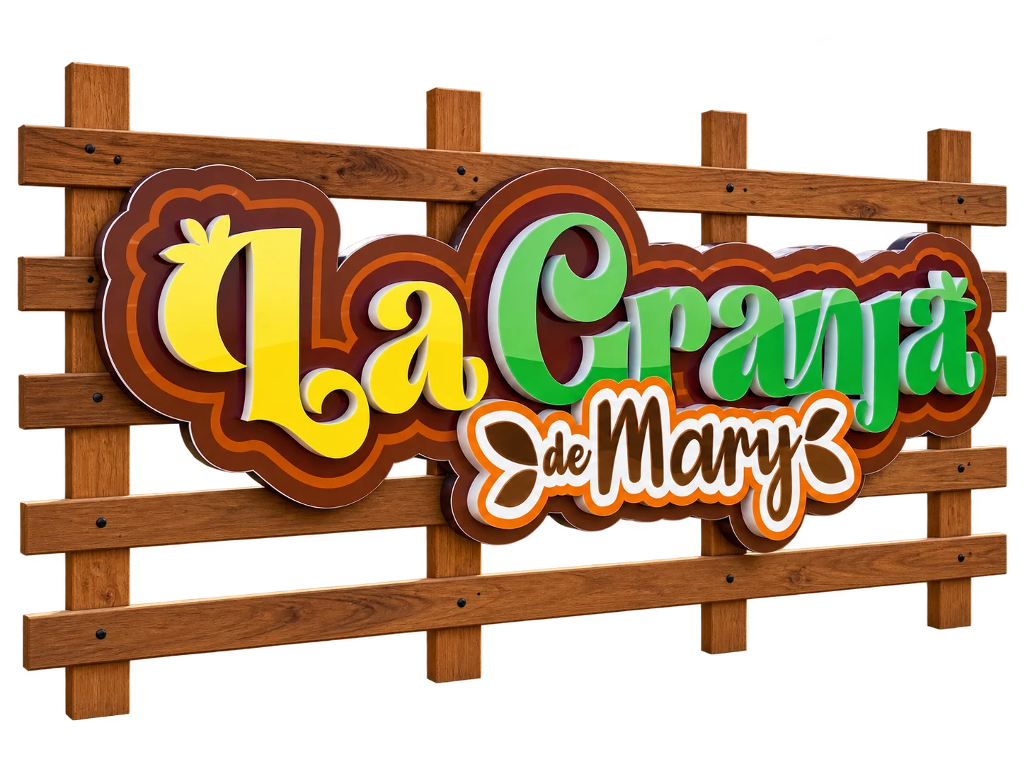 Letrero de madera para La Granja de Mary
